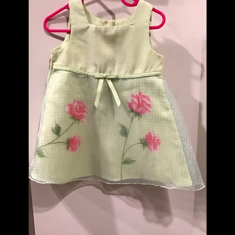 Mint floral infant dress 18 months